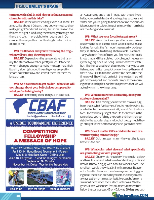 Westernbass Magazine - Free Bass Fishing Tips And Techniques - October 2012, Page 48