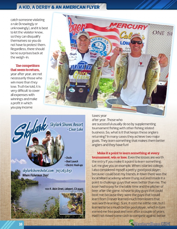 Westernbass Magazine - Bass Fishing Tips And Techniques - Spring 2013, Page 16