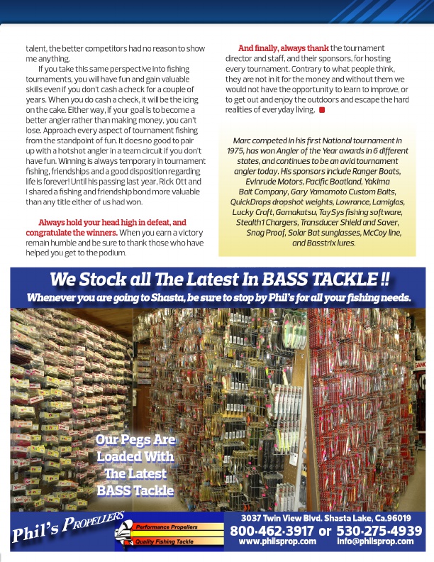 Westernbass Magazine - Bass Fishing Tips And Techniques - Spring 2013, Page 17