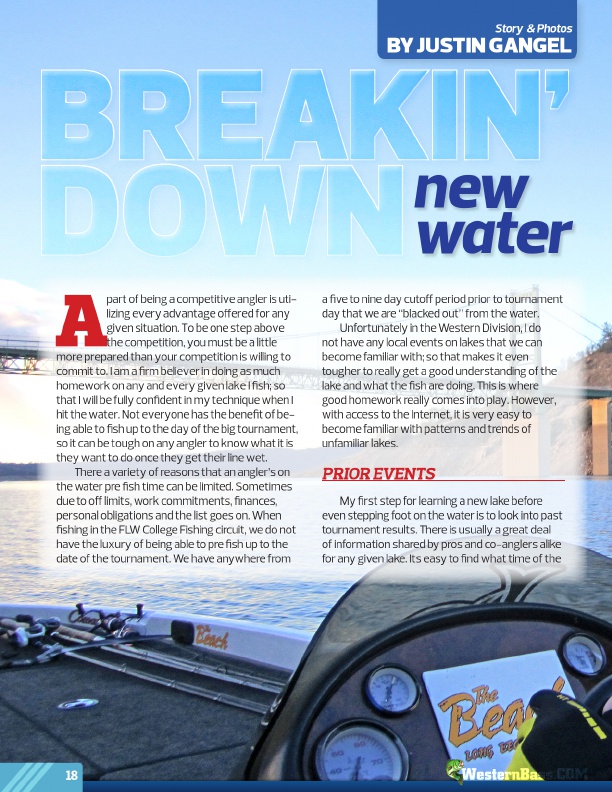 Westernbass Magazine - Bass Fishing Tips And Techniques - Spring 2013, Page 18