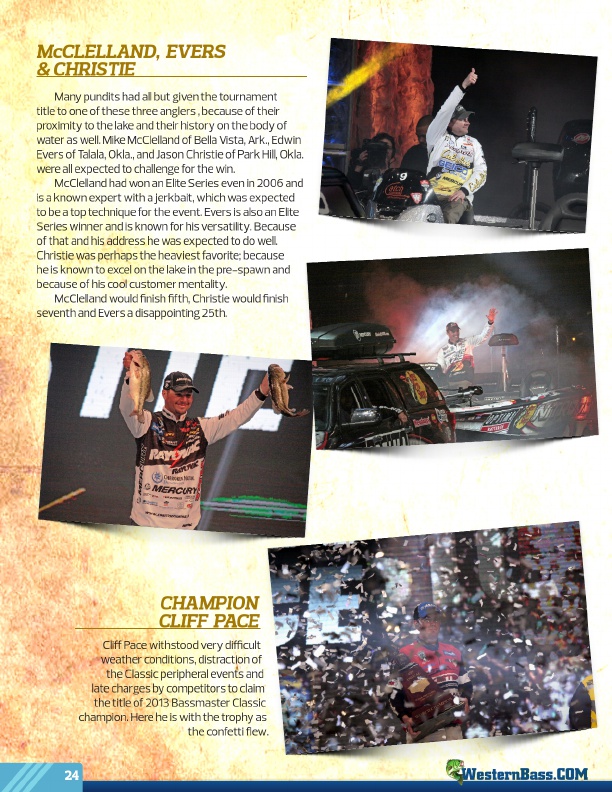 Westernbass Magazine - Bass Fishing Tips And Techniques - Spring 2013, Page 24