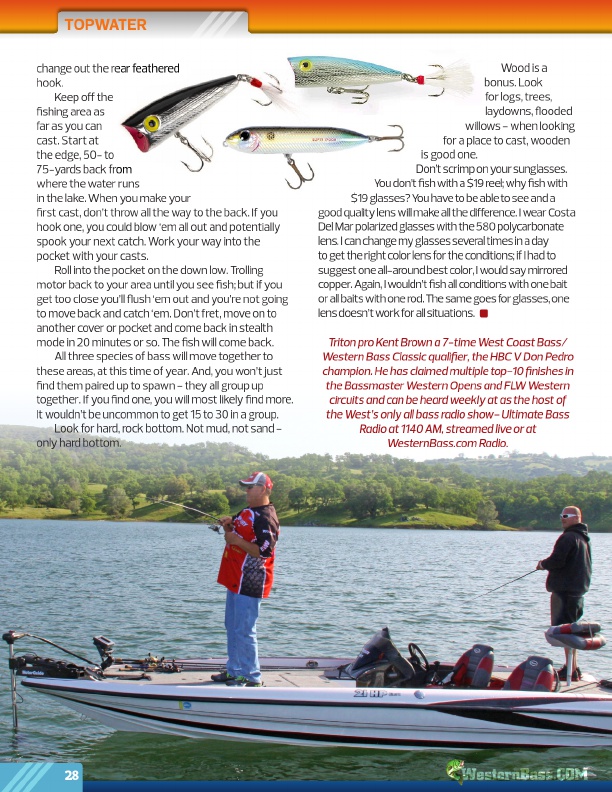 Westernbass Magazine - Bass Fishing Tips And Techniques - Spring 2013, Page 28