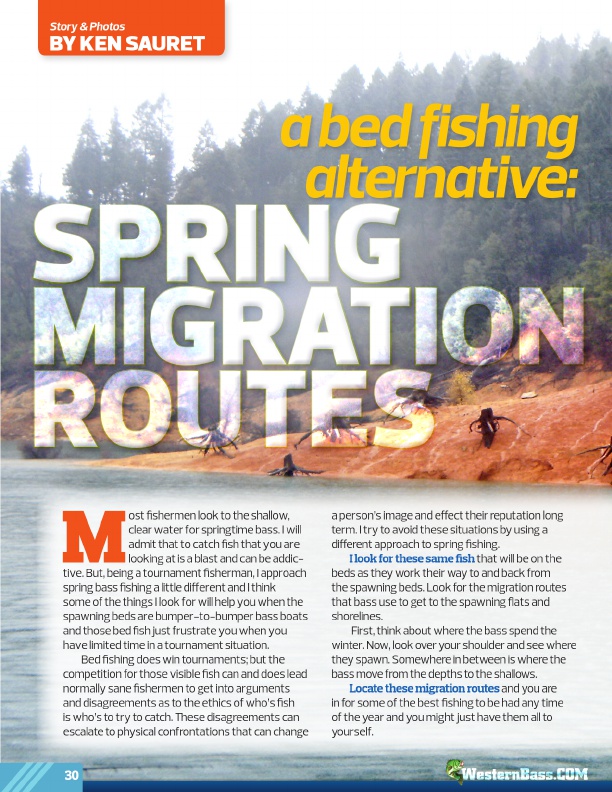 A Bed Fishing Alternative - Spring Migration Routes by Kent Sauret