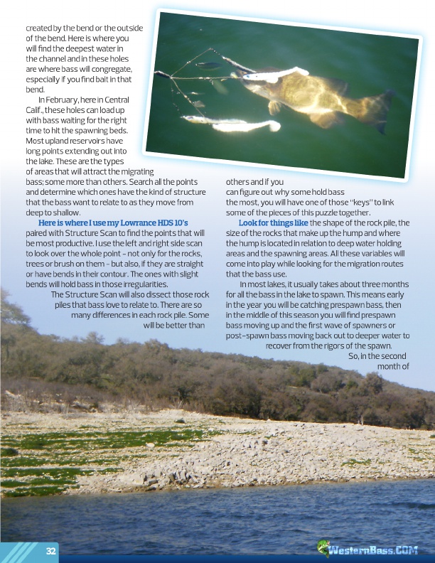 Westernbass Magazine - Bass Fishing Tips And Techniques - Spring 2013, Page 32