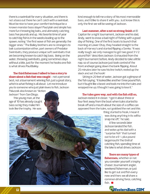 Westernbass Magazine - FREE Bass Fishing Tips And Techniques - Spring 2014, Page 12