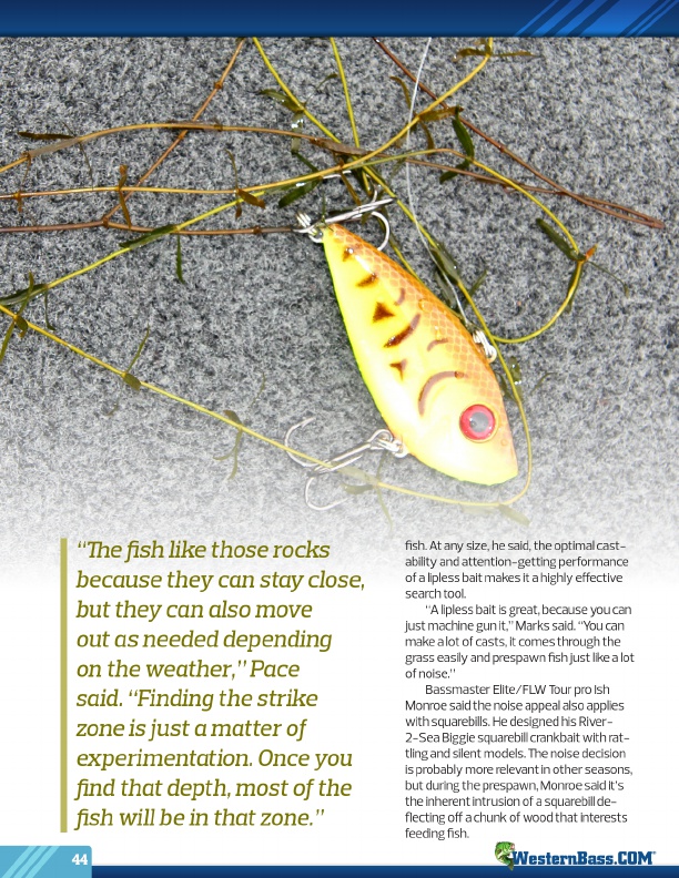 Westernbass Magazine - FREE Bass Fishing Tips And Techniques - Spring 2014, Page 44