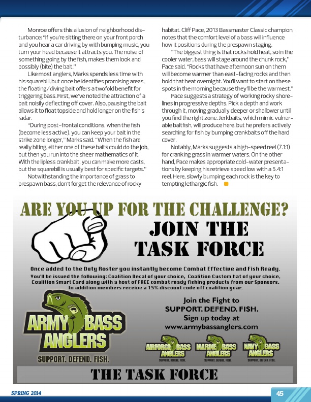 Westernbass Magazine - FREE Bass Fishing Tips And Techniques - Spring 2014, Page 45