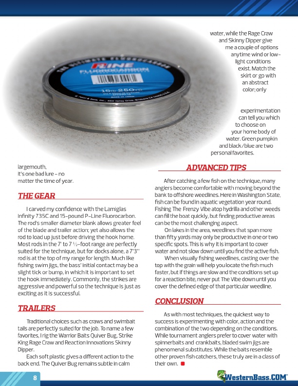 Westernbass Magazine - FREE Bass Fishing Tips And Techniques - Spring 2014, Page 8
