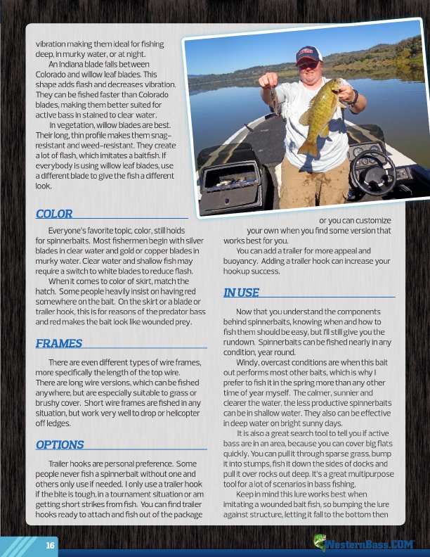 Westernbass Magazine - FREE Bass Fishing Tips And Techniques - Spring 2015, Page 16