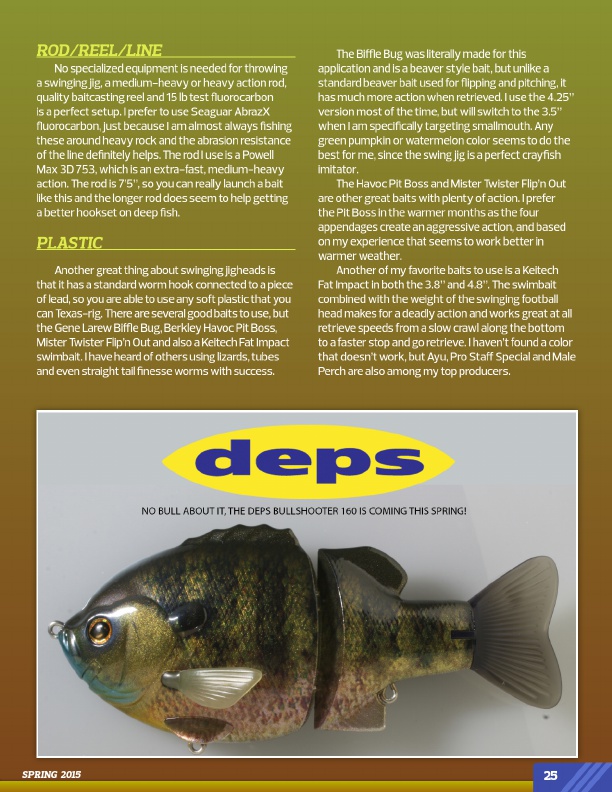 Westernbass Magazine - FREE Bass Fishing Tips And Techniques - Spring 2015, Page 25