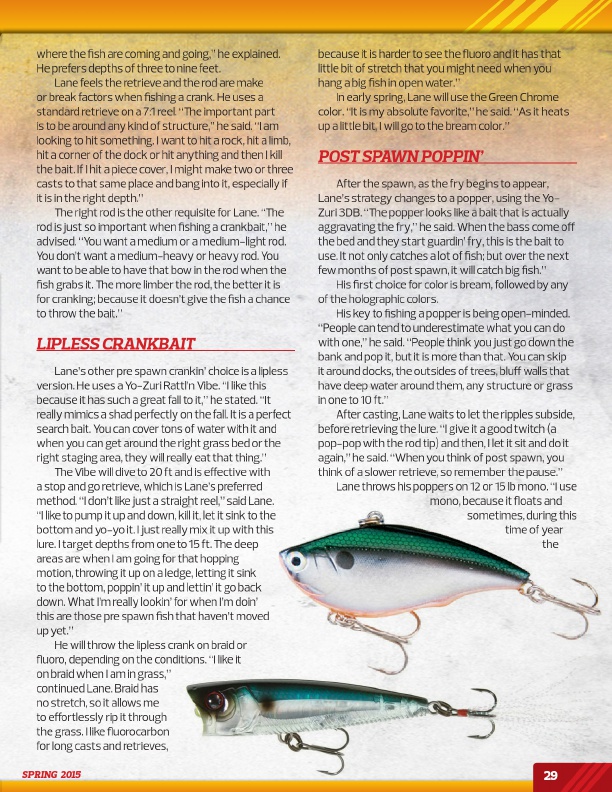 Westernbass Magazine - FREE Bass Fishing Tips And Techniques - Spring 2015, Page 29