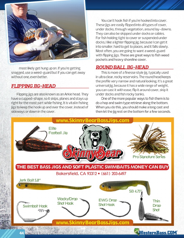 Westernbass Magazine - FREE Bass Fishing Tips And Techniques - Spring 2015, Page 44