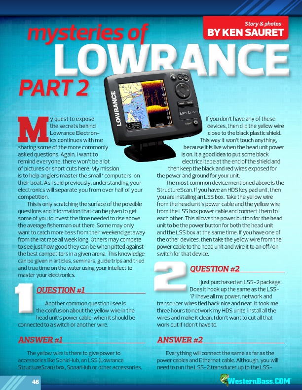 Mysteries Of Lowrance Electronics - Part 2 by Ken Sauret