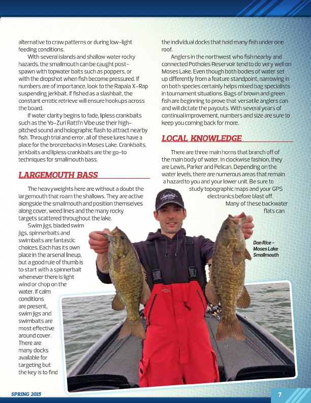 Westernbass Magazine - FREE Bass Fishing Tips And Techniques - Spring 2015, Page 7