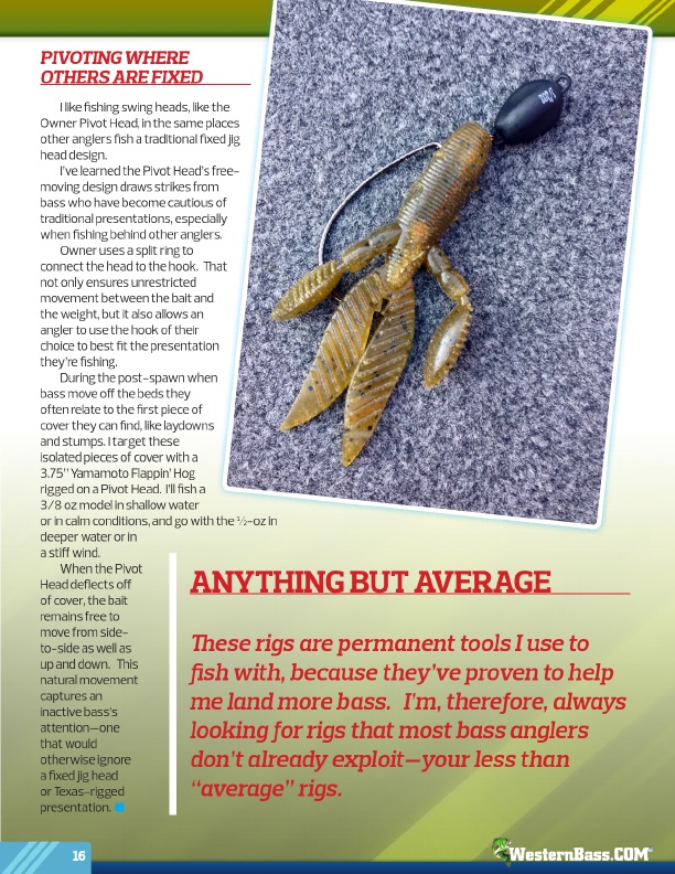 Westernbass Magazine - FREE Bass Fishing Tips And Techniques - Spring 2016, Page 16