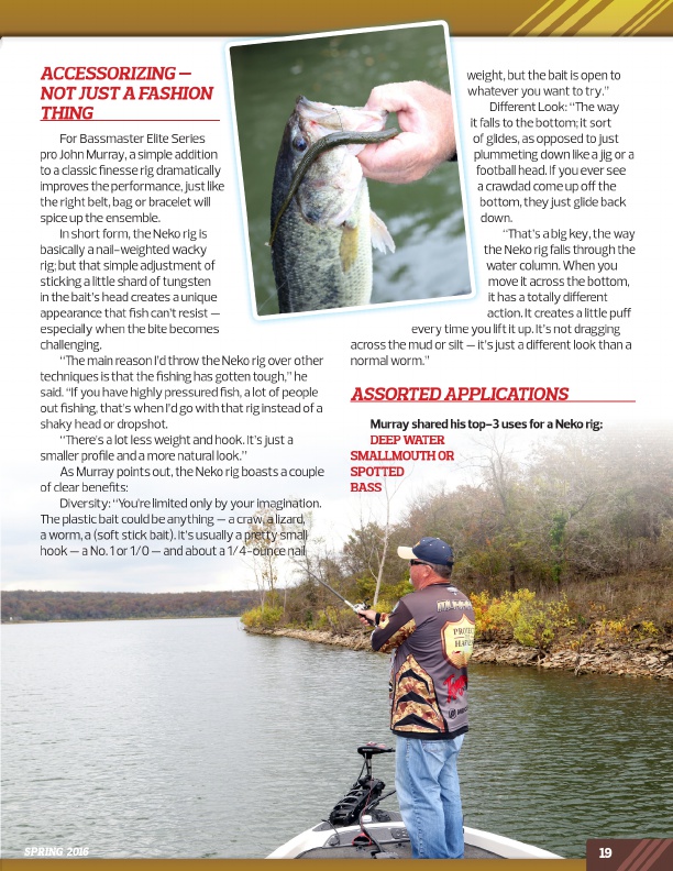 Westernbass Magazine - FREE Bass Fishing Tips And Techniques - Spring 2016, Page 19