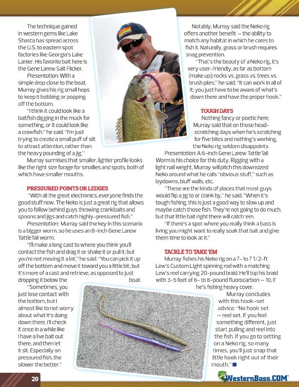 Westernbass Magazine - FREE Bass Fishing Tips And Techniques - Spring 2016, Page 20