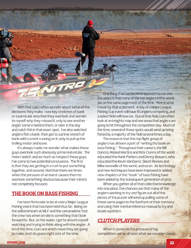 Westernbass Magazine - FREE Bass Fishing Tips And Techniques - Spring 2016, Page 23