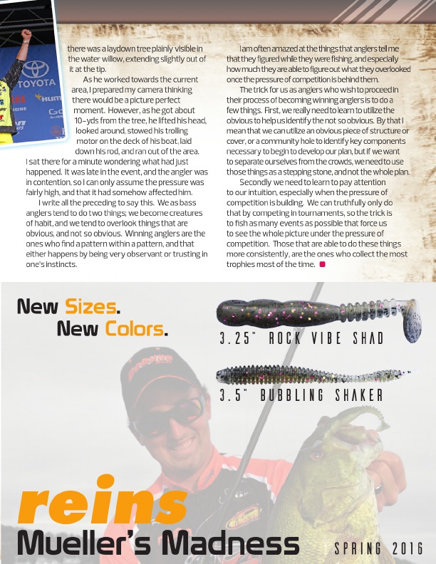 Westernbass Magazine - FREE Bass Fishing Tips And Techniques - Spring 2016, Page 25