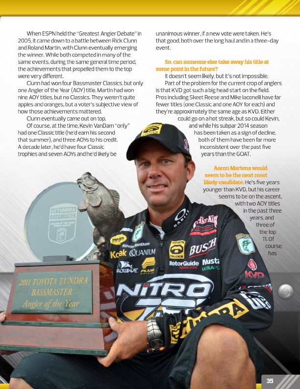 Westernbass Magazine - FREE Bass Fishing Tips And Techniques - Spring 2016, Page 35
