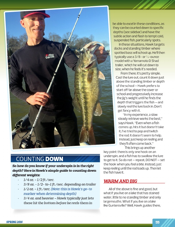 Westernbass Magazine - FREE Bass Fishing Tips And Techniques - Spring 2016, Page 55
