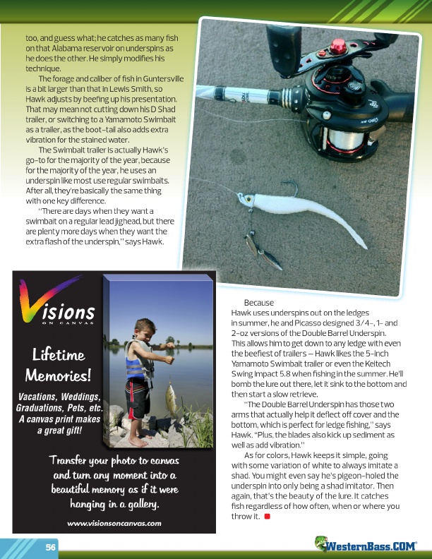 Westernbass Magazine - FREE Bass Fishing Tips And Techniques - Spring 2016, Page 56