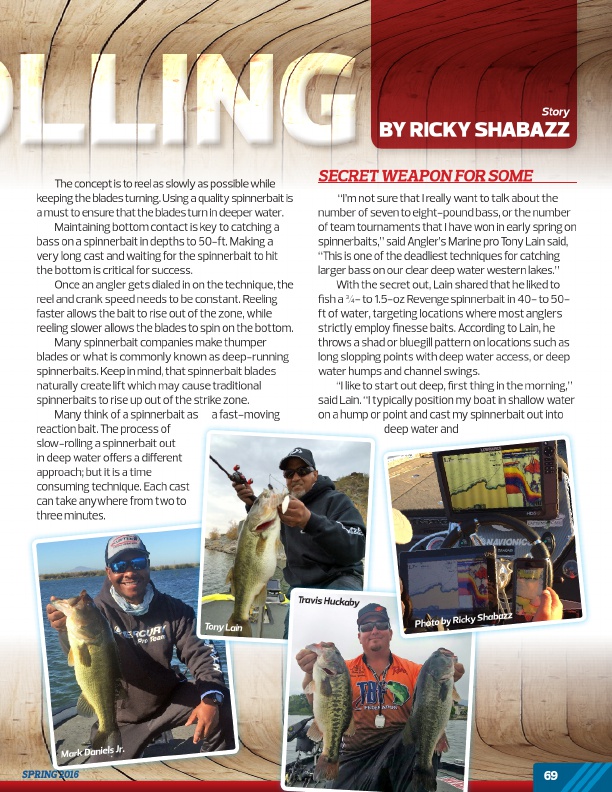 Westernbass Magazine - FREE Bass Fishing Tips And Techniques - Spring 2016, Page 69