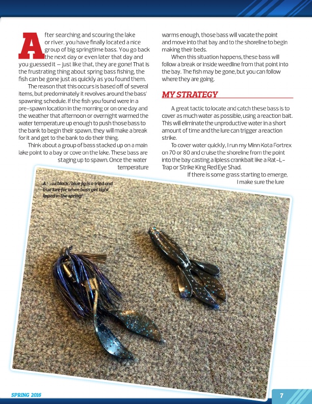 Westernbass Magazine - FREE Bass Fishing Tips And Techniques - Spring 2016, Page 7