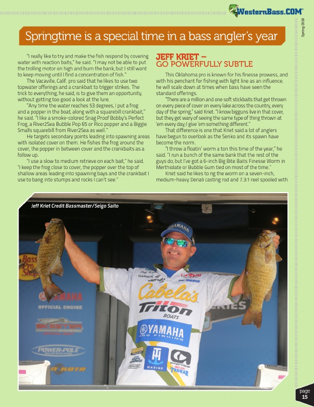 Billy Hines gives bass fishing tips on top to bottom reaction