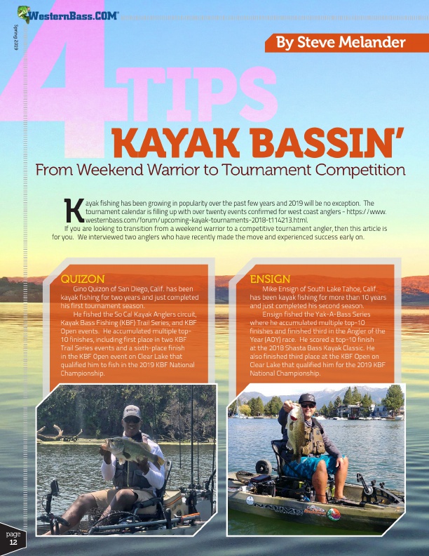 How to anglers turned kayak bassin into tournament competition