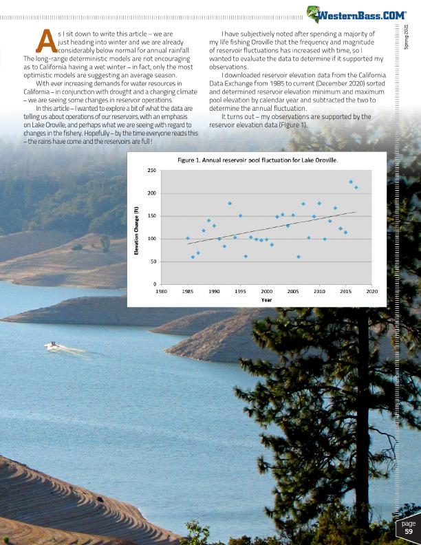 Water Fluctuation & Fish Size The Data Reviewed
By Mike Gorman, Page 2