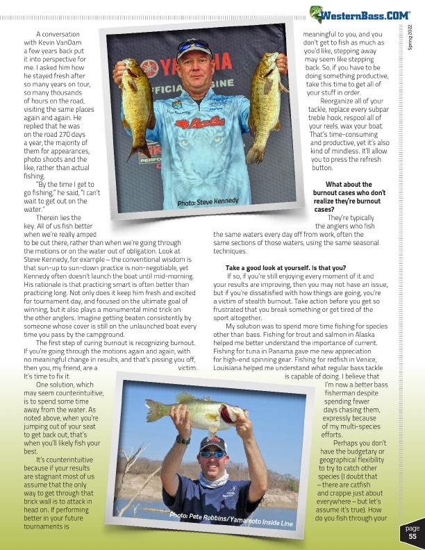 Avoiding Burnout in Bass Fishing by Pete Robbins, Page 2
