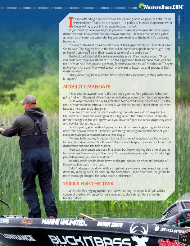 Pre-Spawn Search Baits Keep it Moving with Bryant Smith by David A.Brown, Page 2