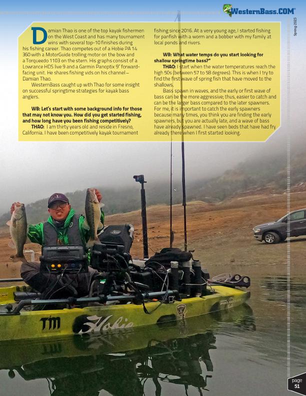 Springtime Strategies for Kayak Bassin with Damian Thao by John Myers, Page 2