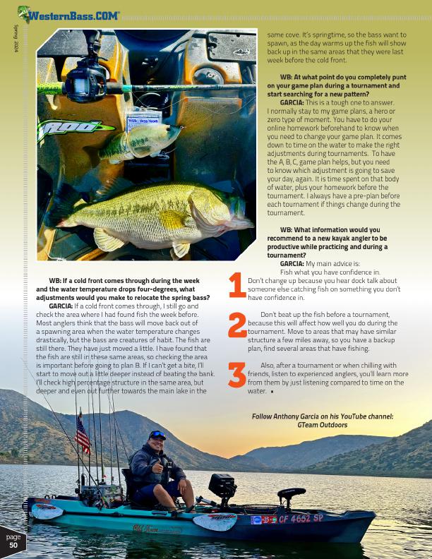 Springtime Bass Migrations with Kayak Angler Anthony Garcia by John Myers, Page 3