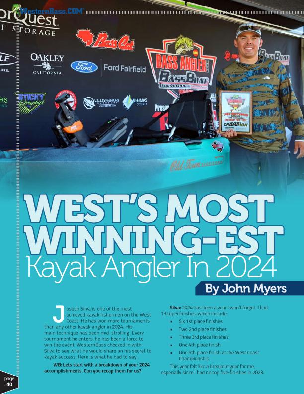 The wins of one bass angler in kayak competition
