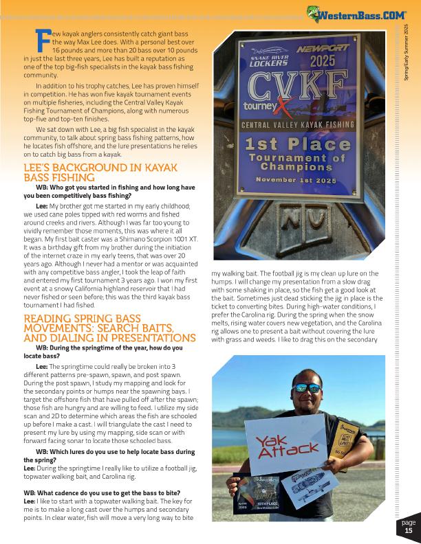 Kayak Bass Fishing Tips from Big Bass Angler Max Lee, Page 2