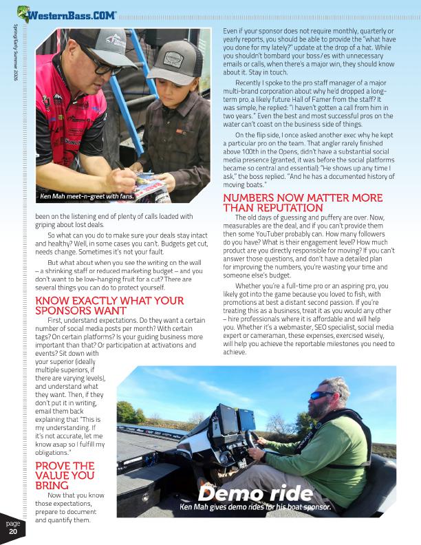 How Pro Anglers Increase Sponsor Value in Tough Times, Page 3