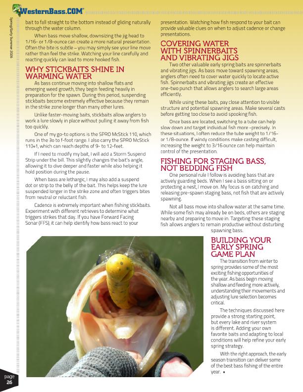 Springs Top Bass Tactics for Early Season Fishing, Page 3