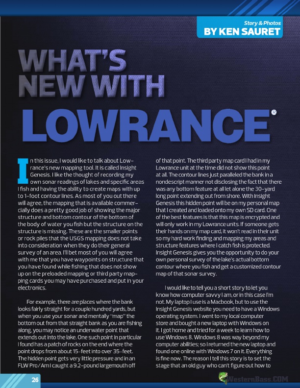 What's New With Lowrance by Ken Sauret