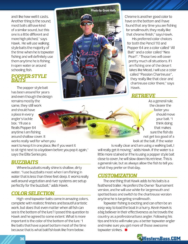 Westernbass Magazine - Bass Fishing Tips And Techniques - Summer 2013, Page 36