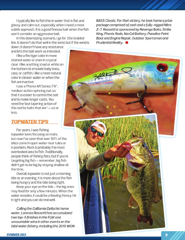 Westernbass Magazine - Bass Fishing Tips And Techniques - Summer 2013, Page 9