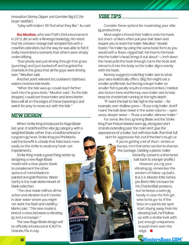 Westernbass Magazine - FREE Bass Fishing Tips And Techniques - Summer 2014, Page 16