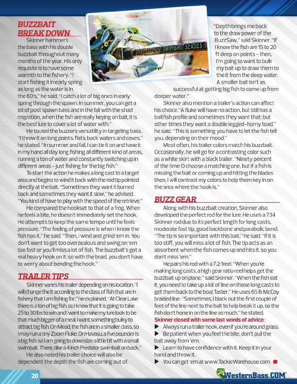 Westernbass Magazine - FREE Bass Fishing Tips And Techniques - Summer 2014, Page 20