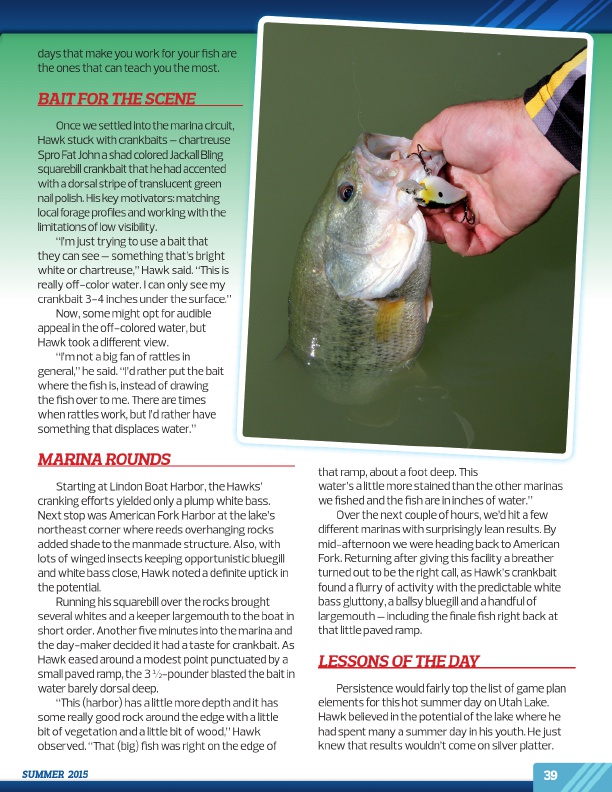 Westernbass Magazine - FREE Bass Fishing Tips And Techniques - Summer 2015, Page 39