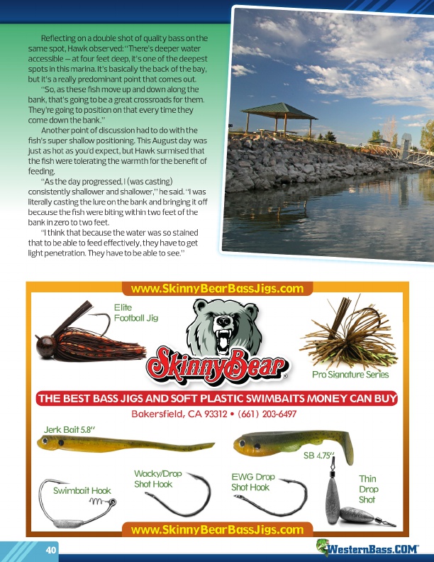 Westernbass Magazine - FREE Bass Fishing Tips And Techniques - Summer 2015, Page 40