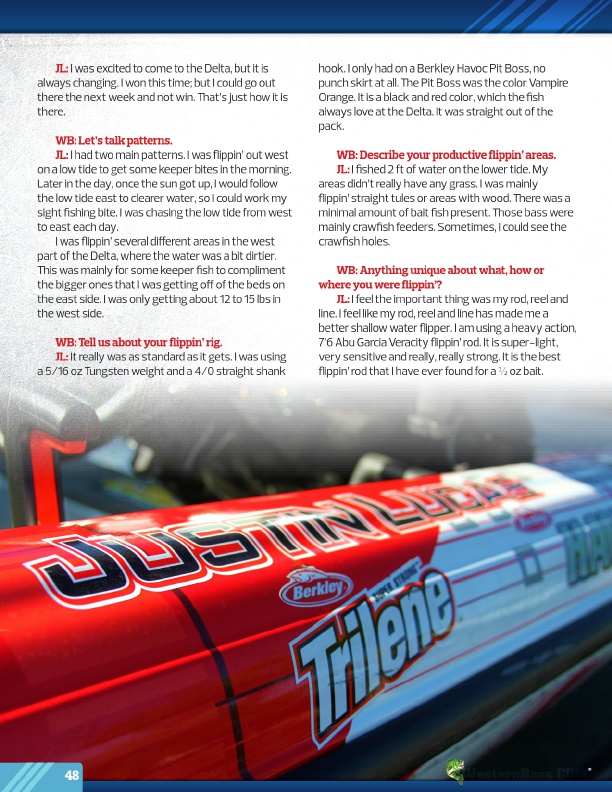 Westernbass Magazine - FREE Bass Fishing Tips And Techniques - Summer 2015, Page 48