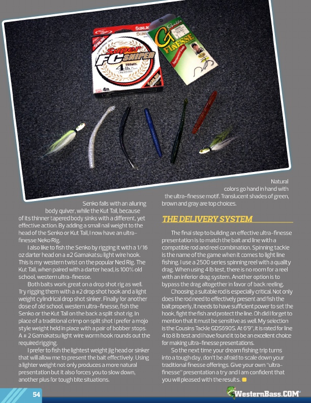Westernbass Magazine - FREE Bass Fishing Tips And Techniques - Summer 2015, Page 54