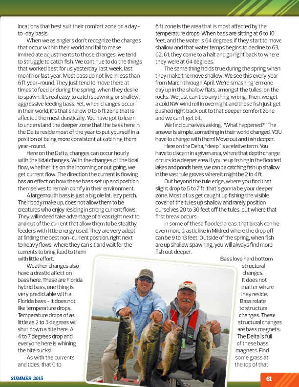 Westernbass Magazine - FREE Bass Fishing Tips And Techniques - Summer 2015, Page 61