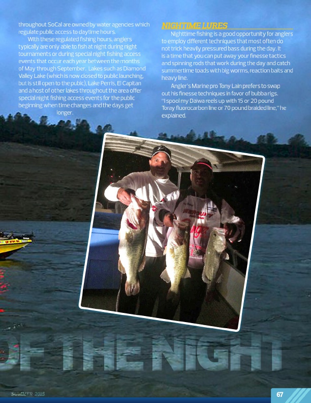 Westernbass Magazine - FREE Bass Fishing Tips And Techniques - Summer 2015, Page 67